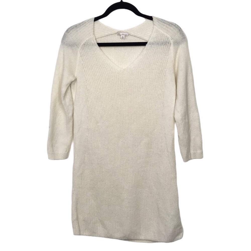 Gap Ivory Wool Blend V Neck Knit Tunic Sweater